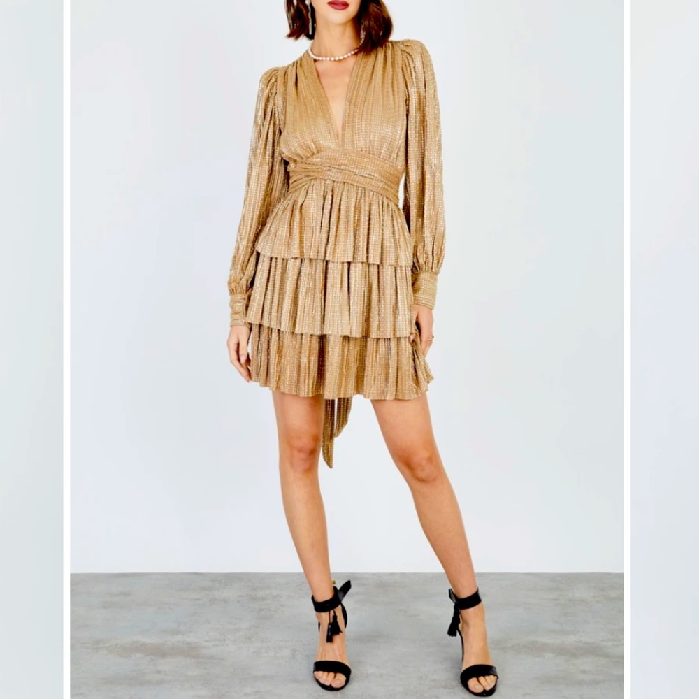COPY - NEW! Sabina Musayev Mona Gold Metallic Dress - NWT - Picture 13 of 16